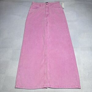 NEW BDG High Rise Wide Leg Pants Womens 28 Pink Corduroy Baggy Streetwear NWT